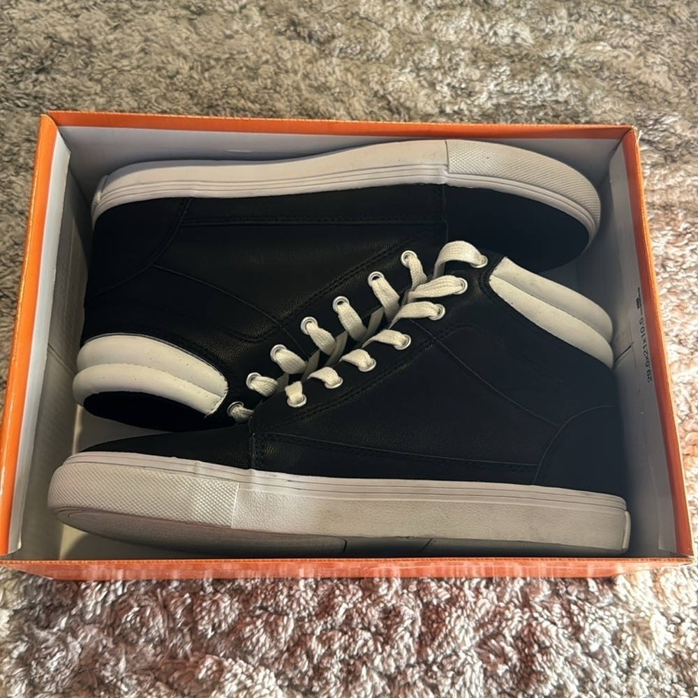 Soda leather black and white high top shoes | SIZE 9 - Picture 6 of 7